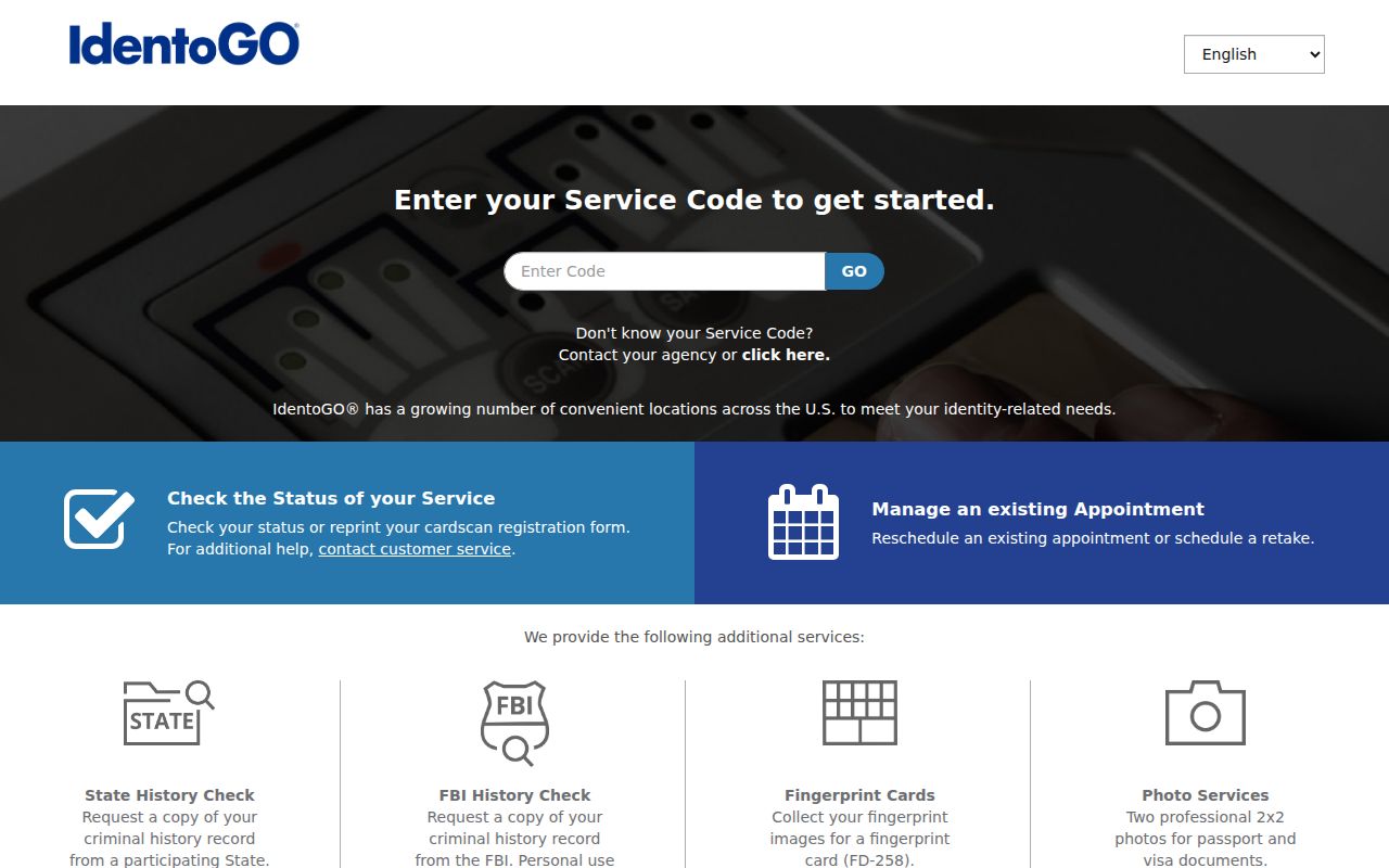 Mason County criminal history fingerprint enrollment through IdentoGO