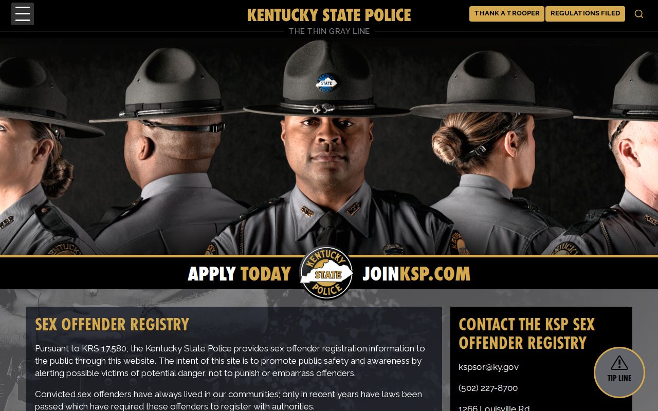 Mason County sex offender lookup Kentucky State Police registry information