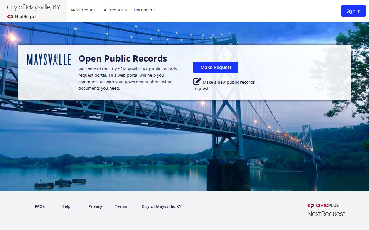 Mason County Maysville criminal records NextRequest portal